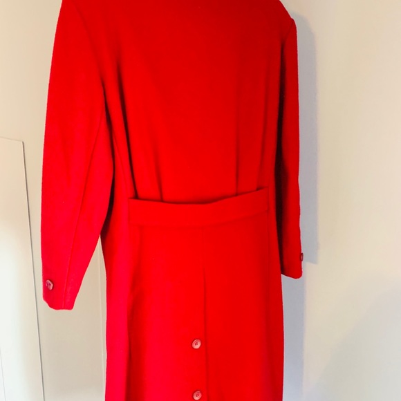 Vintage Red Ashley Scott Long Wool Coat - Picture 3 of 4